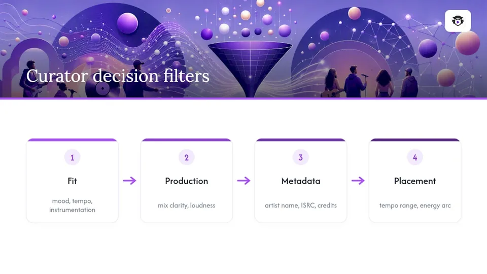 Four factors curators use to choose tracks