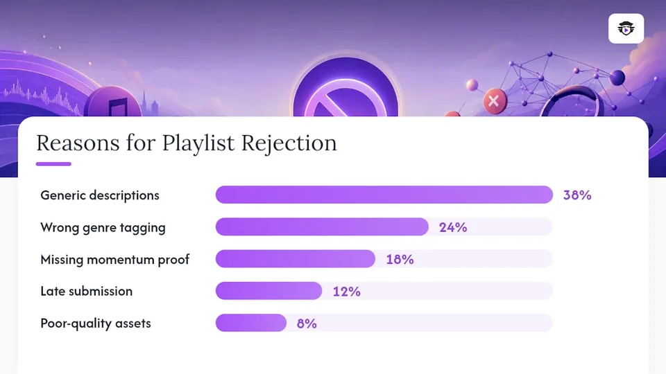 Bar chart of Spotify playlist rejection causes