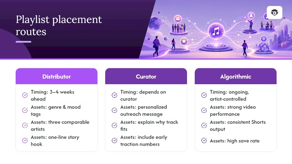 Comparison diagram of playlist placement strategies
