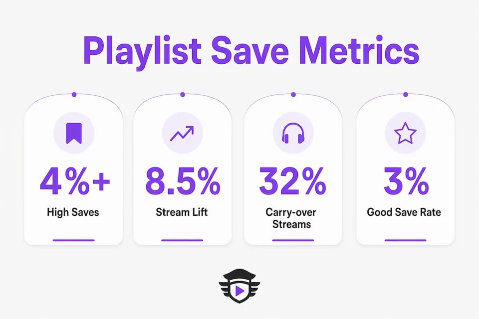 Infographic illustrating playlist save statistics