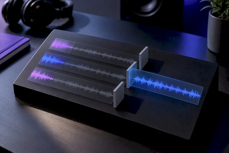 Illustration of selecting one audio track