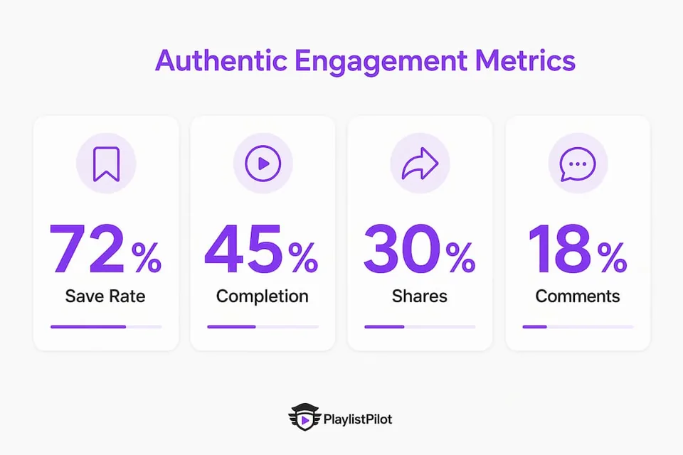 Infographic displaying authentic music engagement metrics