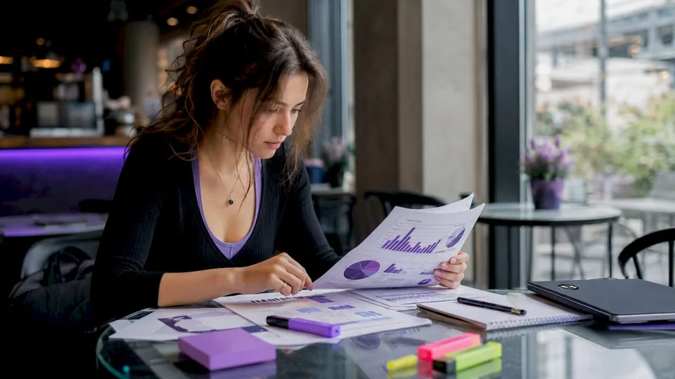 Researcher reviewing music psychology data