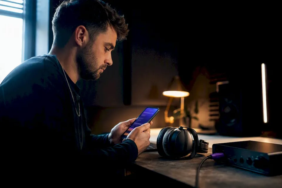Musician preparing a playlist curator submission