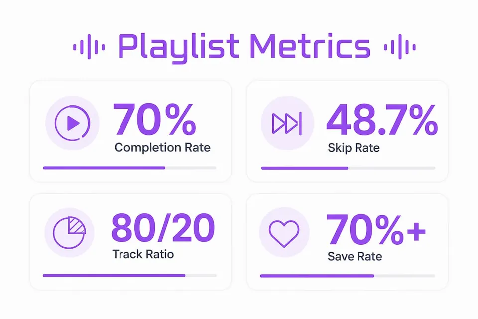 Infographic highlighting key playlist metrics for loyalty