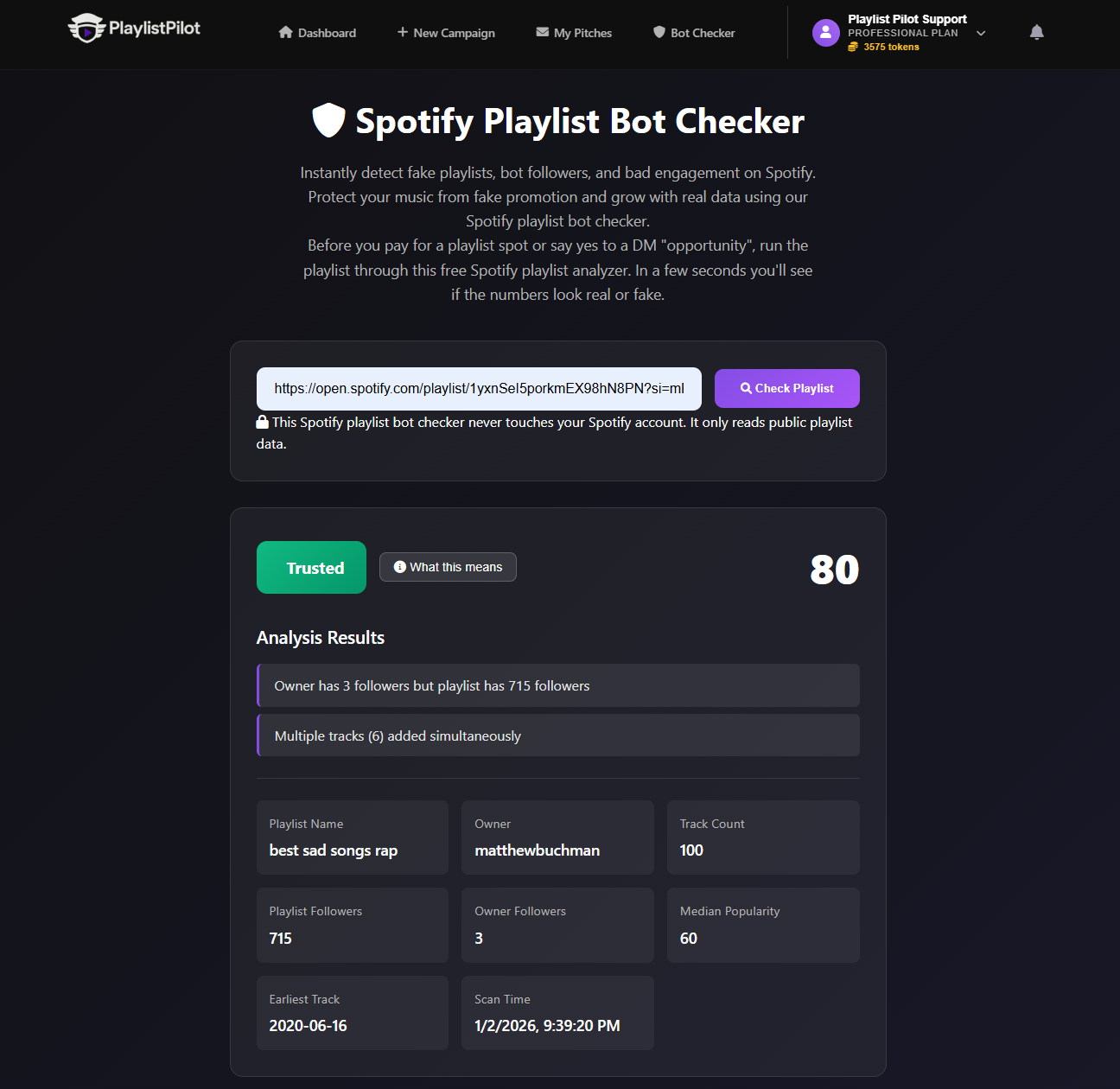 Bot Checker Analysis