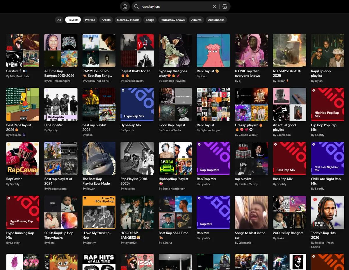 Spotify Search Results